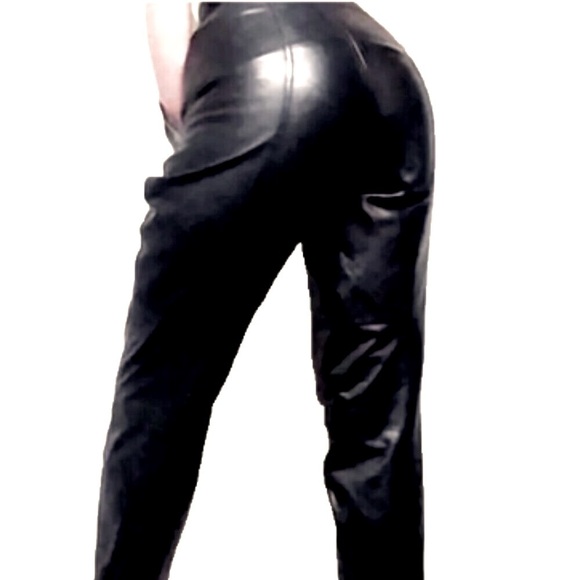 Toffs Leather Pleated Pants, Ultra High Waist, Quality Design 25in New v… - Picture 1 of 8